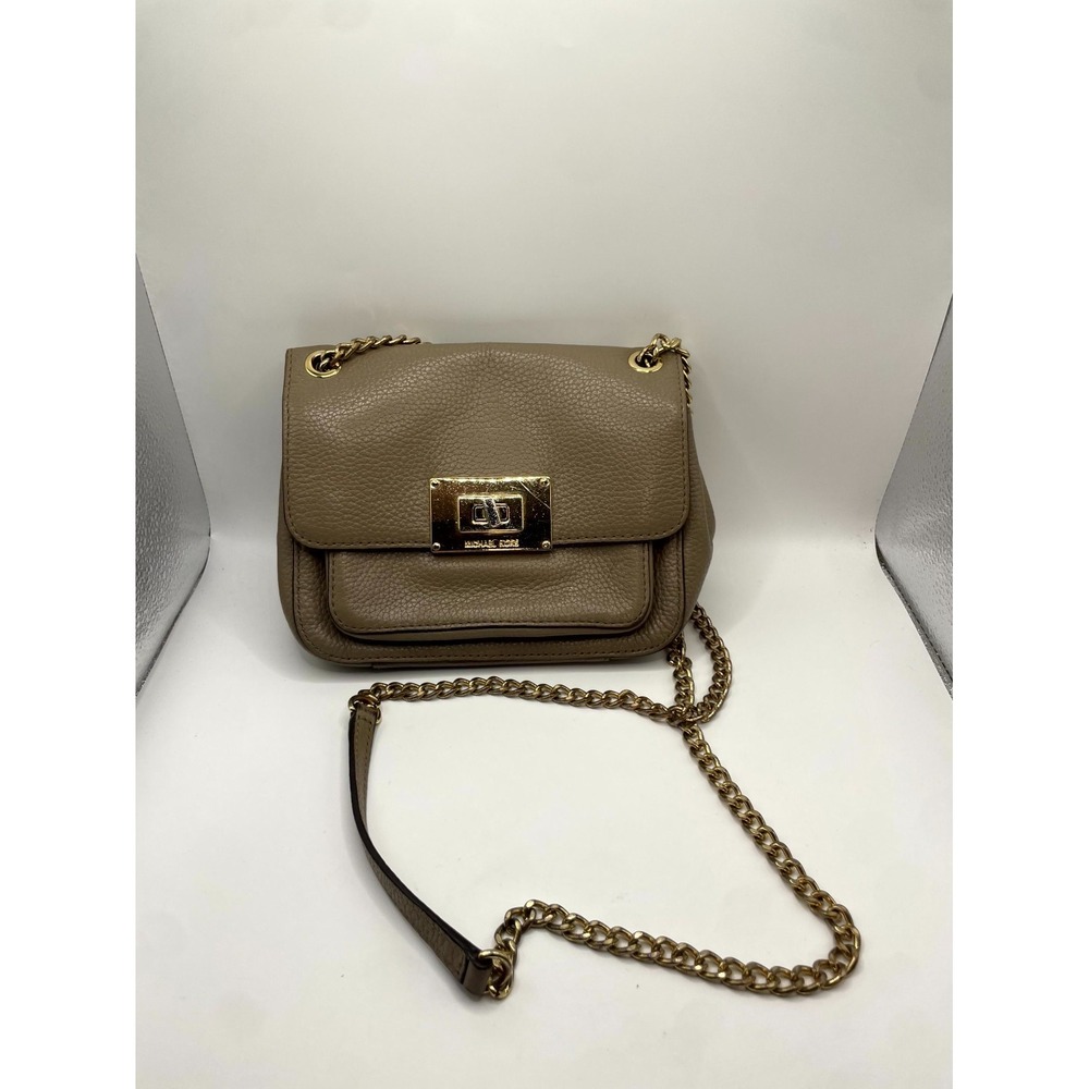 Michael Kors Sloan Shoulder Bag Womens Brown Pebbled Leather Crossbody Strap